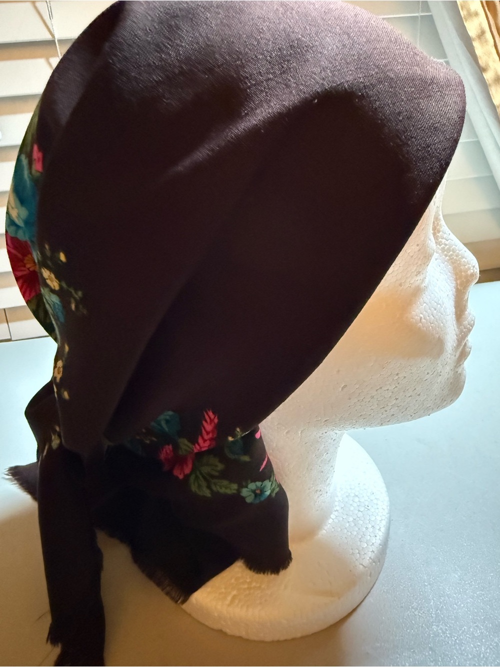 Vintage Brown Floral Scarf Headwrap - Women Accessories